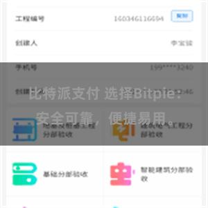 比特派支付 选择Bitpie：安全可靠，便捷易用。