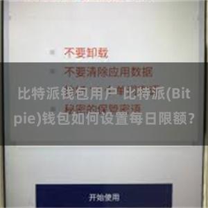 比特派钱包用户 比特派(Bitpie)钱包如何设置每日限额？