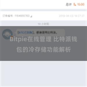 Bitpie在线管理 比特派钱包的冷存储功能解析