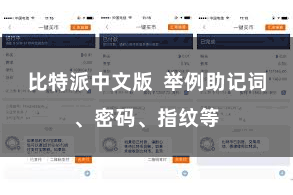 比特派中文版  举例助记词、密码、指纹等